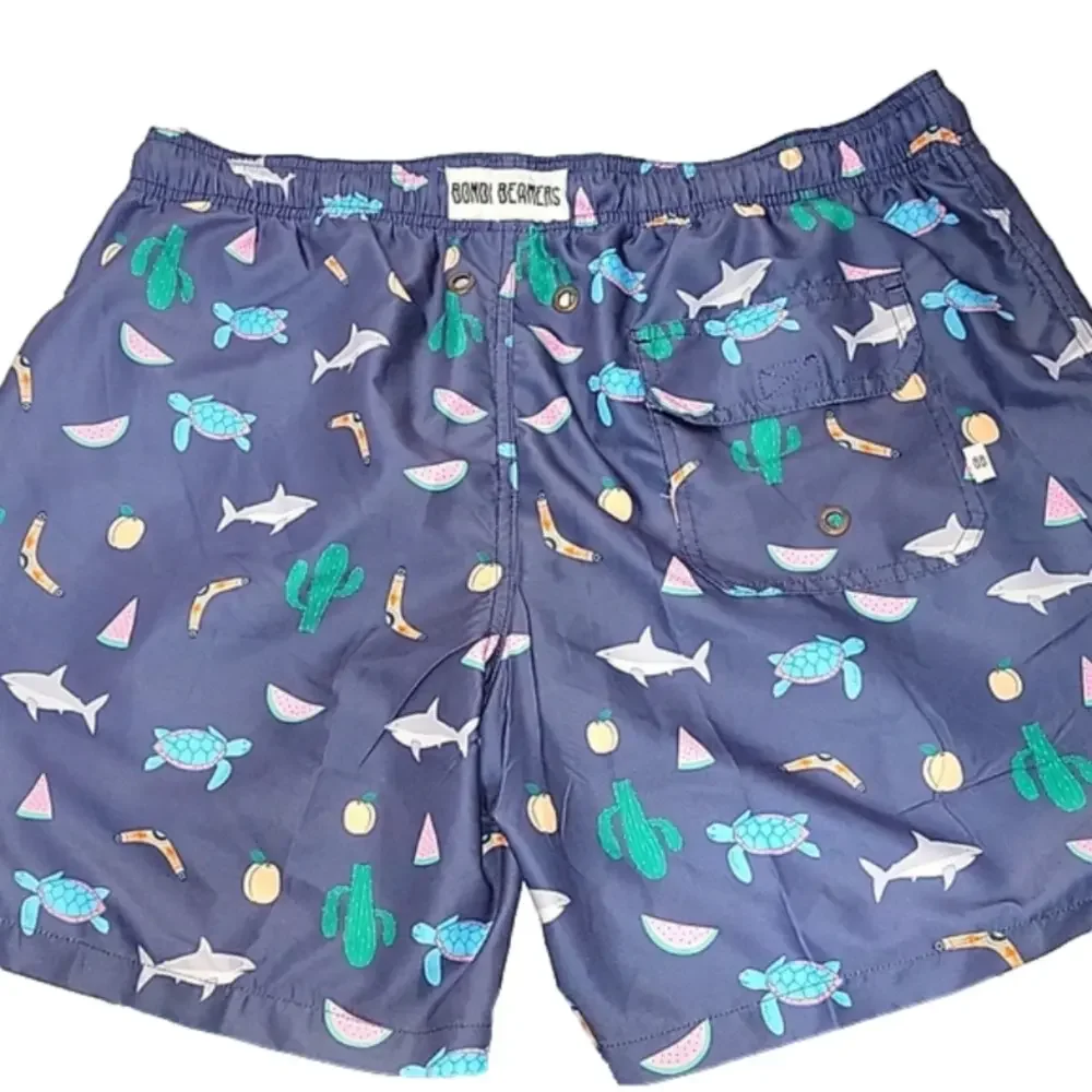 BONDI BEAMERS SWIM TRUNKS XL Aussie, sharks, turtles - Picture 2 of 4